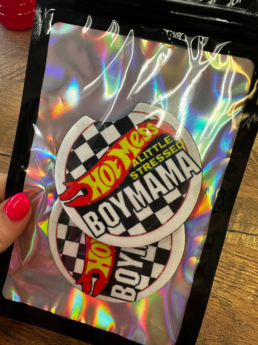 Hot Mess Boy Mama Car Coasters