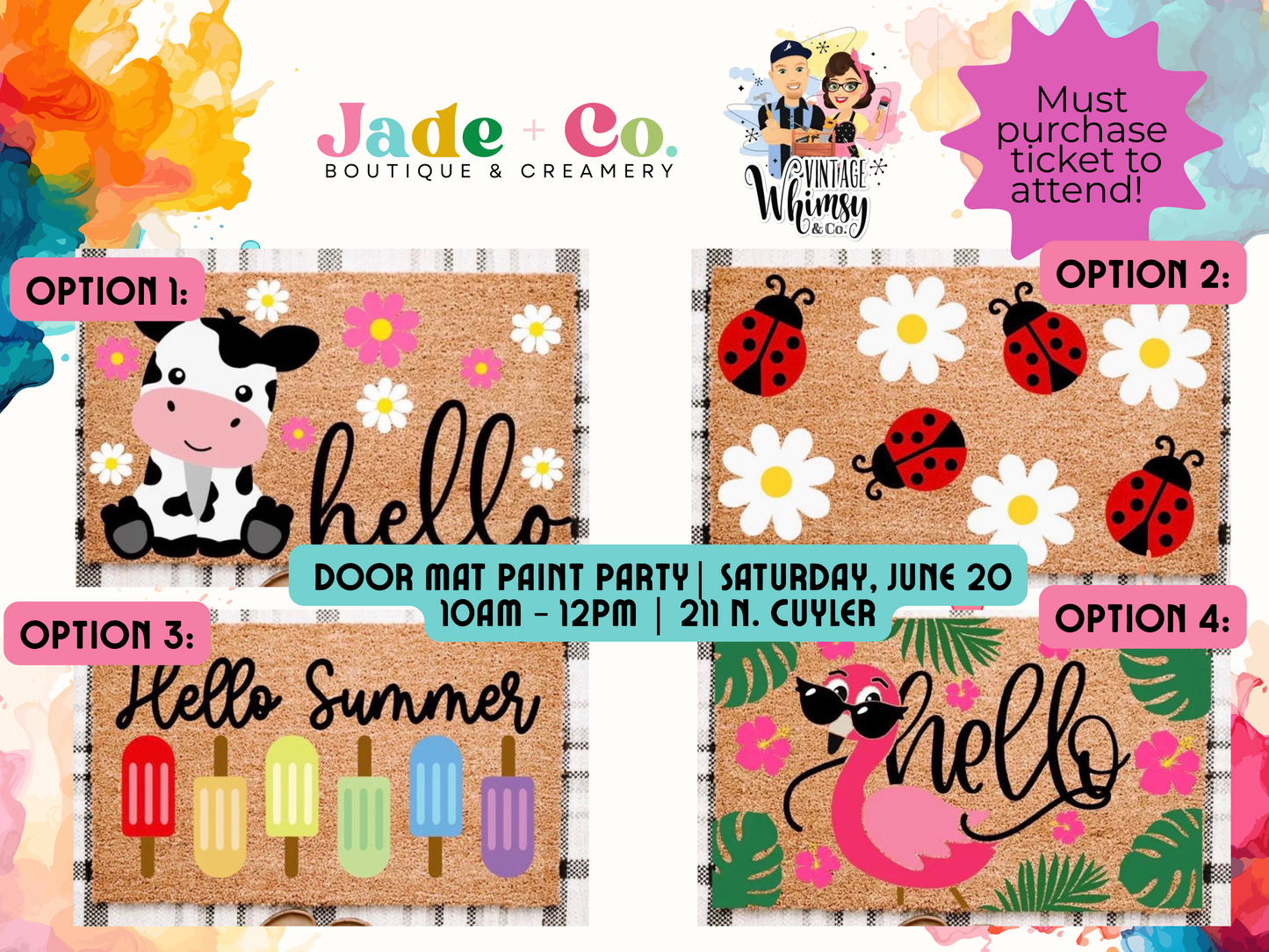 Door Mat Paint Party: TICKET SALES CLOSE 6/13