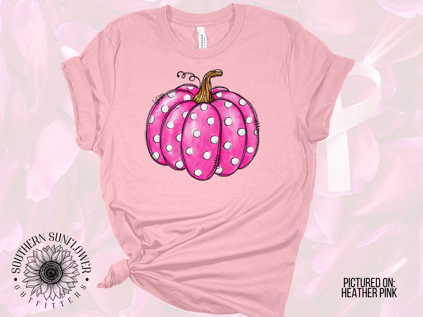 Pink Polka Dot Pumpkin