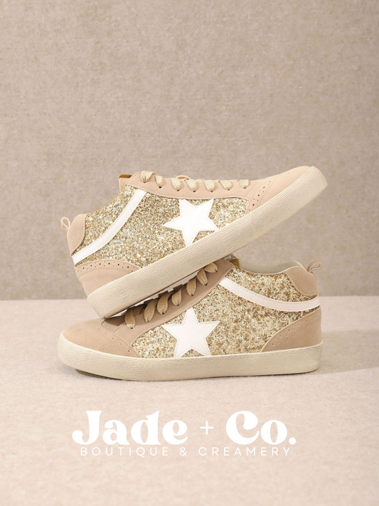 Gold Glitter Star Sneakers