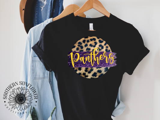 *CUSTOMIZABLE* Leopard + Glitter School Spirit Tee