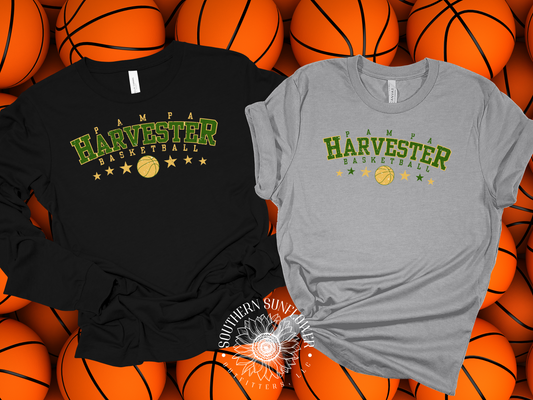 Pampa Harvester Basketball Distressed