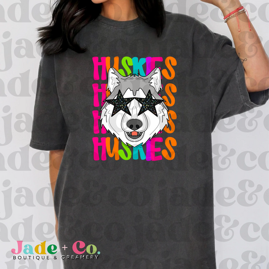 Preppy Neon Huskies